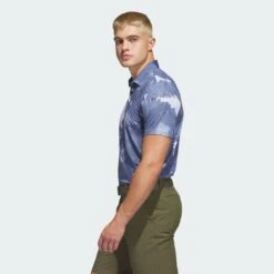 Adidas FLOWER MESH GOLF POLO SHIRT White / Collegiate Navy -Golf Supply Store 01006b5d5d254f61ae41af1601759e87 f540