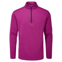 PING RAMSEY 1/2 ZIP FLEECE TOP RASPBERRY MARL