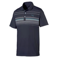 PUMA Mattr Canyon Men's Golf Polo Shirt Navy /Chalk Pink