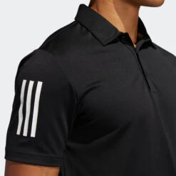 Adidas 3-STRIPE BASIC POLO SHIRT Black / White 8 Adidas 3-STRIPE BASIC POLO SHIRT Black / White -Golf Supply Store 3 Stripe Basic Polo Shirt Black FJ9837 41 detail
