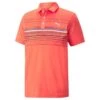 PUMA Mattr Canyon Men's Golf Polo Shirt Hot Coral/Bright Cobalt -Golf Supply Store 38468