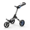 POWAKADDY 2022 MICRA PUSH CART-GUN METAL/BLUE TRIM -Golf Supply Store 40383