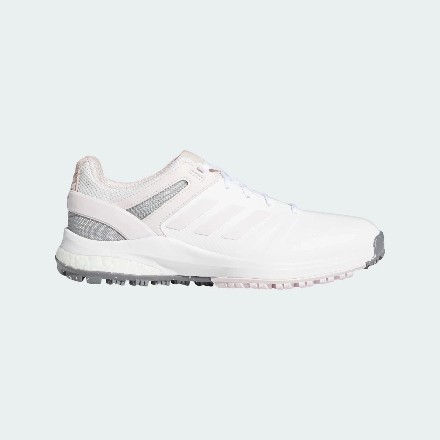 Adidas EQT Spikelss Ladies Golf Shoes - Cloud White / Almost Pink / Grey Three 3 Adidas EQT Spikelss Ladies Golf Shoes - Cloud White / Almost Pink / Grey Three