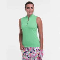 EPNY Ladies Sleeveless Mandarin Collar Polo Shirt Complemint