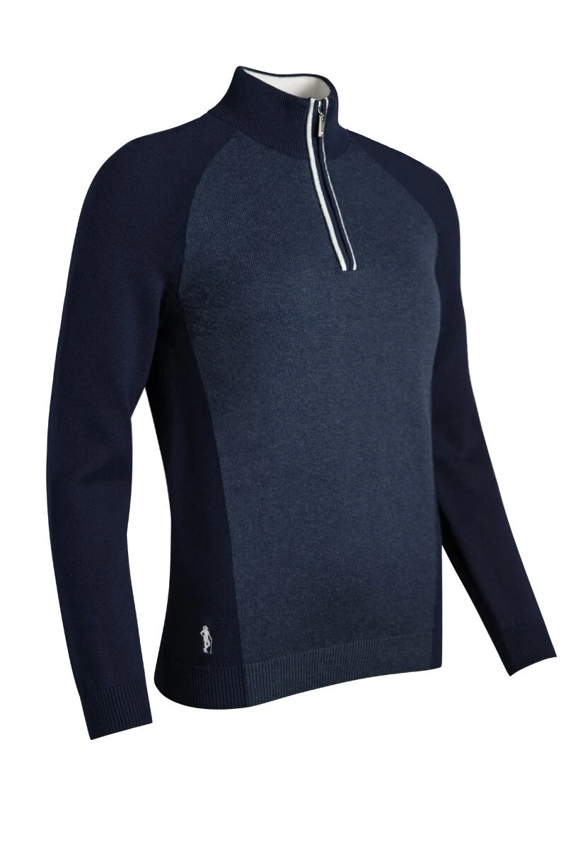 Glenmuir ALISSA Ladies Zip Neck Contrast Sleeve Touch Of Cashmere Golf Sweater 3 Glenmuir ALISSA Ladies Zip Neck Contrast Sleeve Touch Of Cashmere Golf Sweater