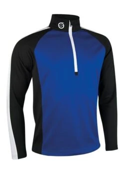 Sunderland Gents Aspen Zip Mid Layer Top Electric Blue - Black - White