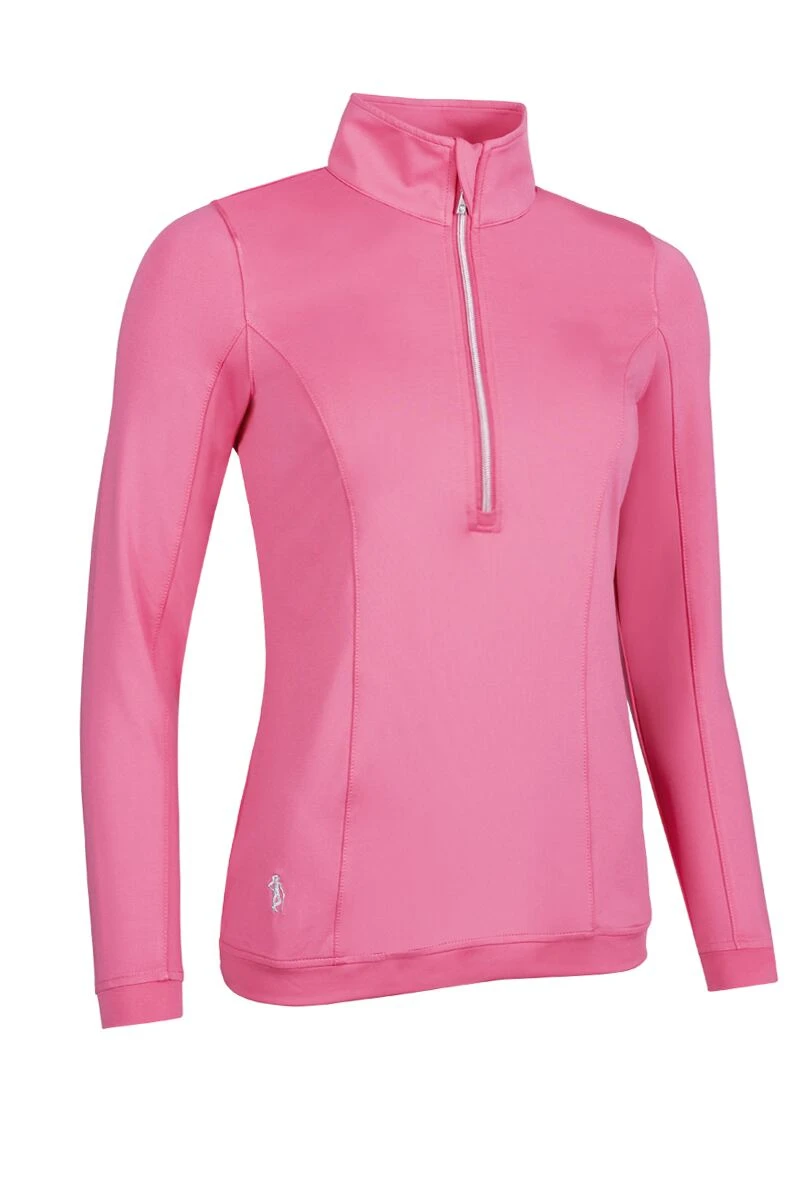 Glenmuir Ladies Zip Neck Shaped Panel Performance Golf Midlayer CARINA Sorbet Marl 3 Glenmuir Ladies Zip Neck Shaped Panel Performance Golf Midlayer CARINA Sorbet Marl