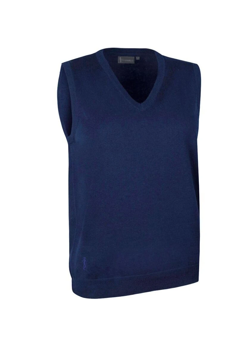 Glenmuir Ladies V Neck Cotton Golf Slipover Navy ASTRID 3 Glenmuir Ladies V Neck Cotton Golf Slipover Navy ASTRID