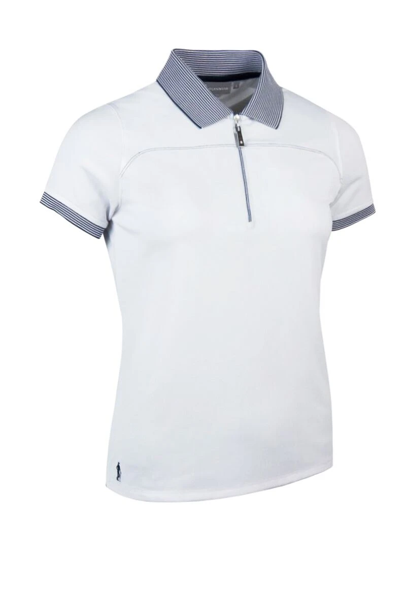 Glenmuir Ladies Nadia Polo Shirt White - Navy 3 Glenmuir Ladies Nadia Polo Shirt White - Navy