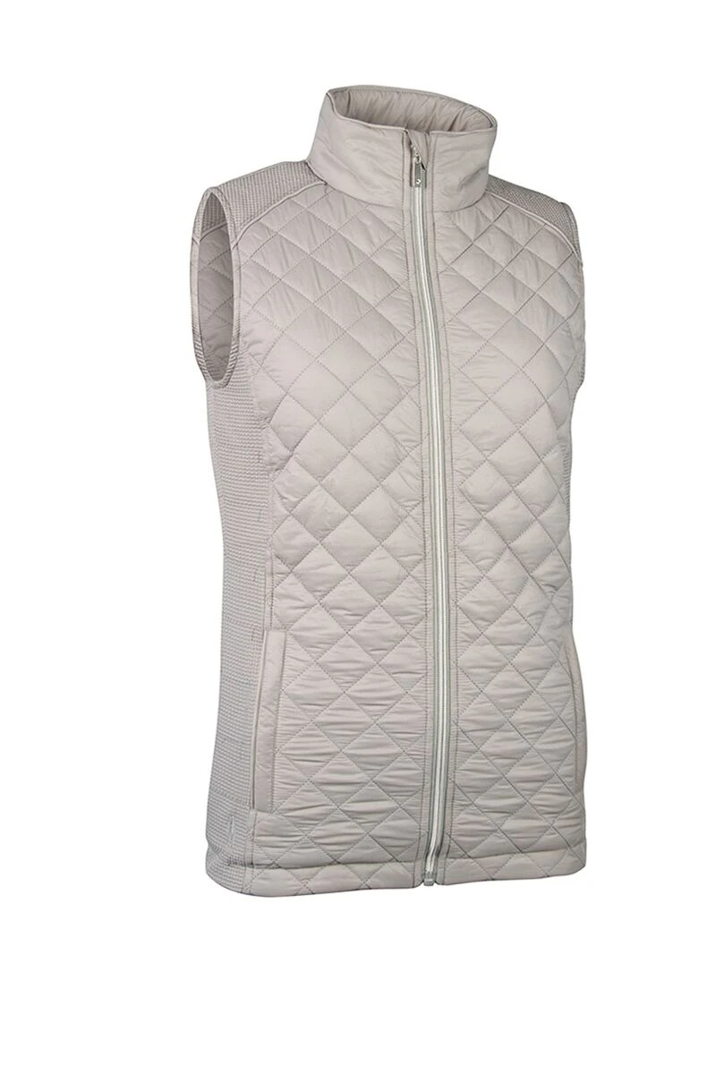 Glenmuir Ladies Zip Front Diamond Quilted Performance Golf Gilet Stardust SABINE 3 Glenmuir Ladies Zip Front Diamond Quilted Performance Golf Gilet Stardust SABINE