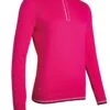 Ladies Zip Neck Rib Detail Cotton Golf Sweater Magenta/White/Navy -Golf Supply Store 890x1200 fitbox willa magentawhitenavy5