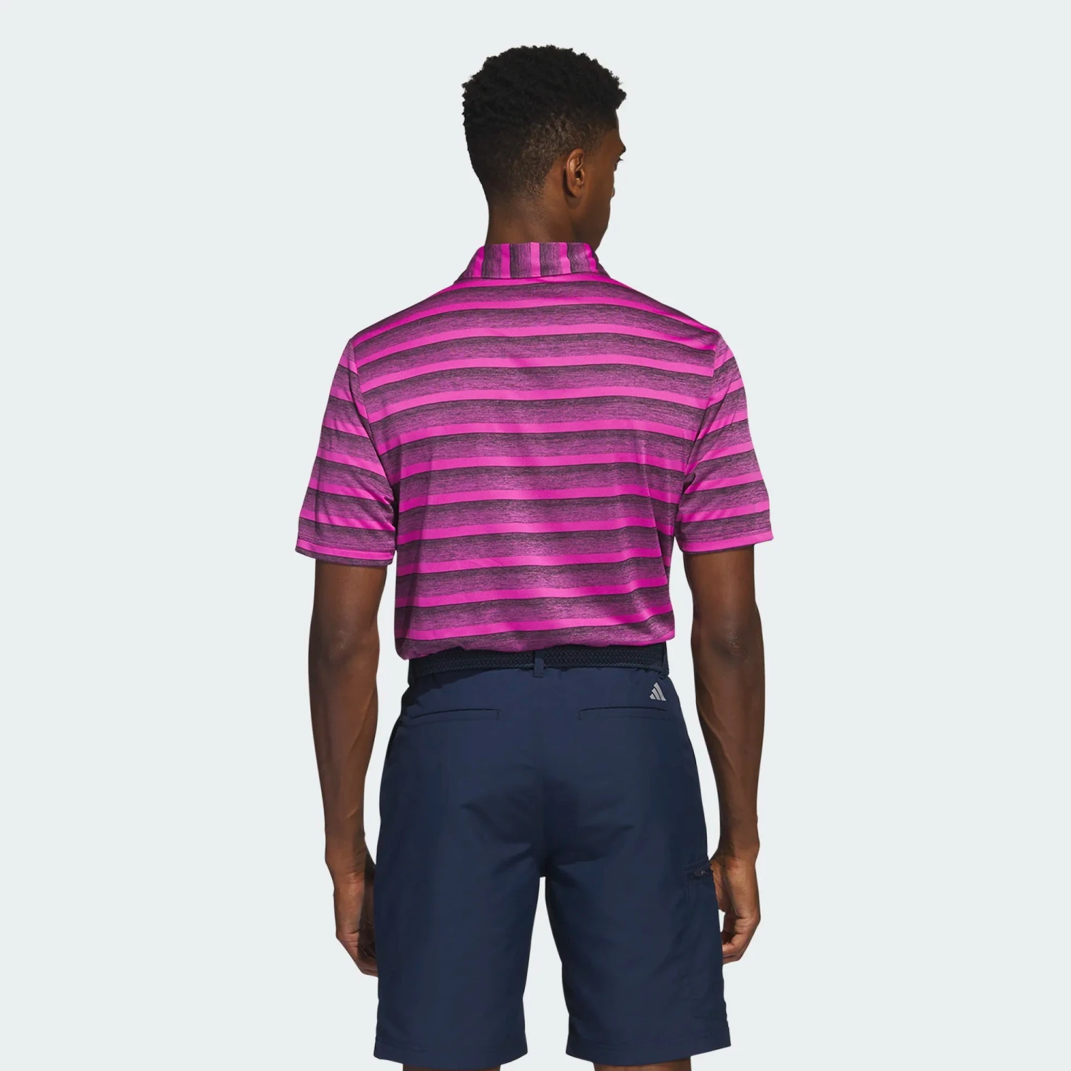 Adidas Golf 2-Colour Stripe Shirt Black/Lucid Fuchsia 5 Adidas Golf 2-Colour Stripe Shirt Black/Lucid Fuchsia - Image 3