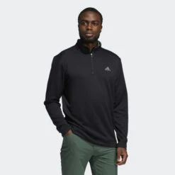Adidas Gents Club ¼ Zip Sweatshirt Black 8 Adidas Gents Club ¼ Zip Sweatshirt Black -Golf Supply Store Club Quarter Zip Sweatshirt Black GR0761 21 model