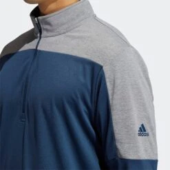 Adidas Gents Lightweight ¼ Zip Sweatshirt Crew Navy -Golf Supply Store GH7054 on model detail 1 transparent 2000x2000 78a3fb47 cada 47b2 9082 e4243e795482