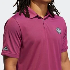 Adidas Polo P.BLUE PIQUE P SCARLE/SENTFL 9 Adidas Polo P.BLUE PIQUE P SCARLE/SENTFL -Golf Supply Store GL0100 on model detail 1 transparent 2000x2000 874cae27 8114 412a afb1 e400b2d91dcf