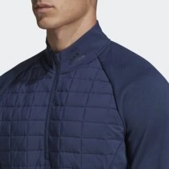 Adidas Golf Frost Guard 1/4 Zip -Golf Supply Store GU5138 on model detail 1 transparent 2000x2000 5358bf68 8dff 4268 a75f 8d8e70b2e2a2