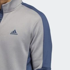 Adidas Gents Colour Block Quarter Zip Grey/Crew Navy - SS22 -Golf Supply Store HG8831 b2b152 pdp 1