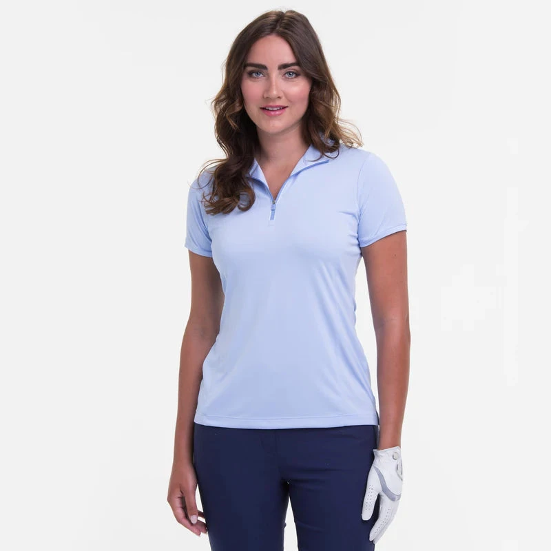 EPNY Ladies SHORT SLEEVE CONVERTIBLE ZIP MOCK POLO 3 EPNY Ladies SHORT SLEEVE CONVERTIBLE ZIP MOCK POLO