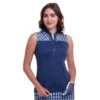 EPNY Ladies Sleeveless Zip Mandarin Collar Print Top Inky Multi 1 EPNY Ladies Sleeveless Zip Mandarin Collar Print Top Inky Multi -Golf Supply Store P 5019NJAXEPNYTOPINKYMULTILADIES L