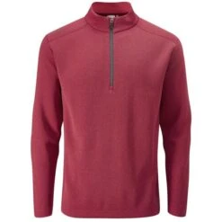 PING RAMSEY 1/2 ZIP FLEECE TOP Red Marl