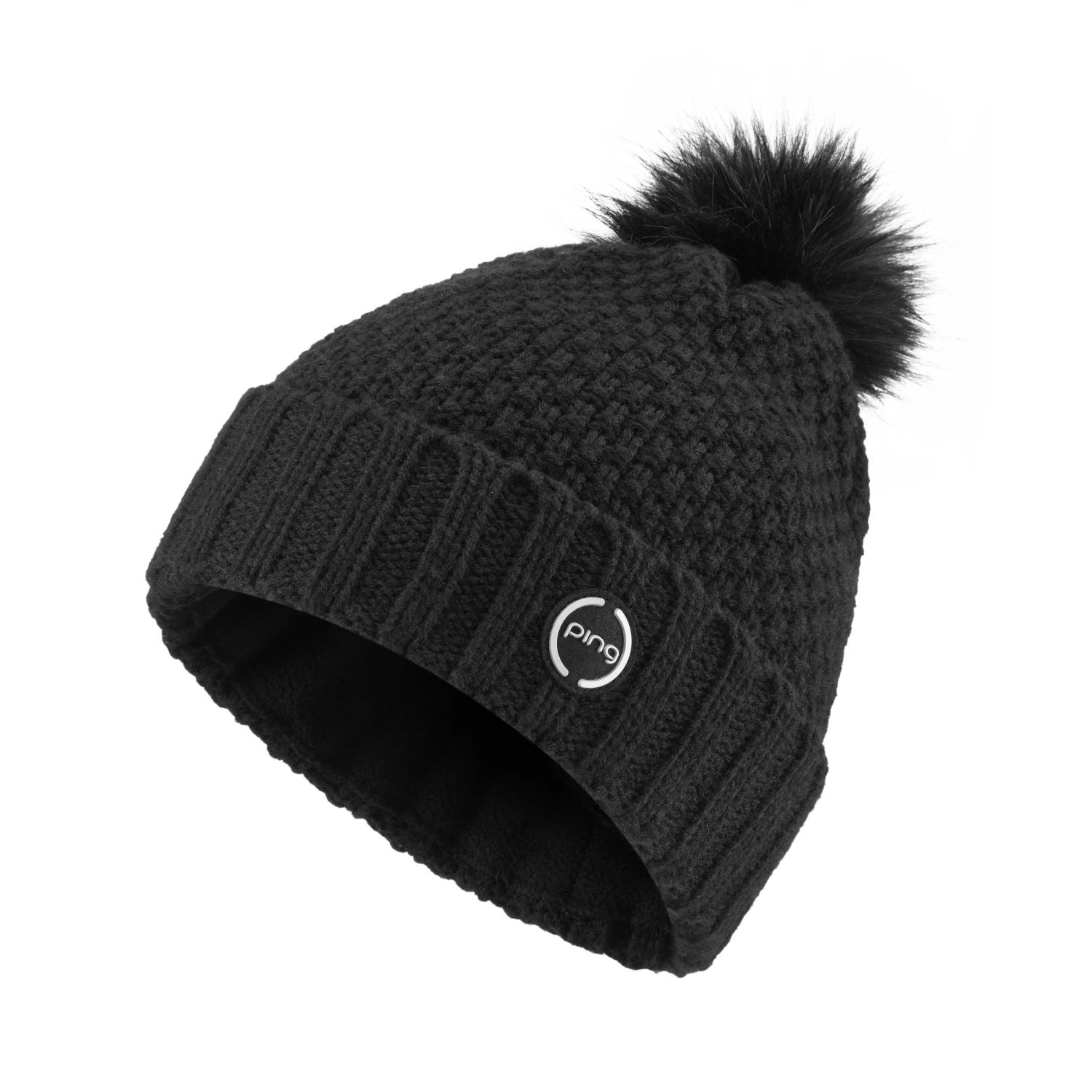 Ping Ladies Rosario Textured Knit Bobble Hat Black 3 Ping Ladies Rosario Textured Knit Bobble Hat Black