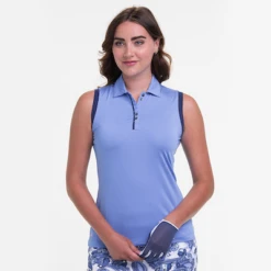 EPNY Ladies Sleeveless POLO W/ CONTRAST TRIM