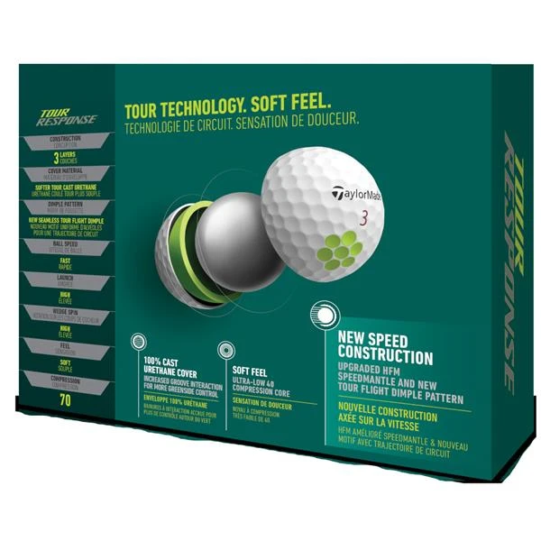 TaylorMade Tour Response 22 Golf Ball Dozen White 4 TaylorMade Tour Response 22 Golf Ball Dozen White - Image 2