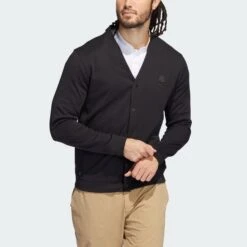 Adidas Gents Go-To Primeblue Cardigan Black -Golf Supply Store d15e058780364980b344adf60161e646 f540