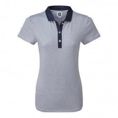 Footjoy Ladies MicroDot Golf Polo Shirt - Navy 3 Footjoy Ladies MicroDot Golf Polo Shirt - Navy