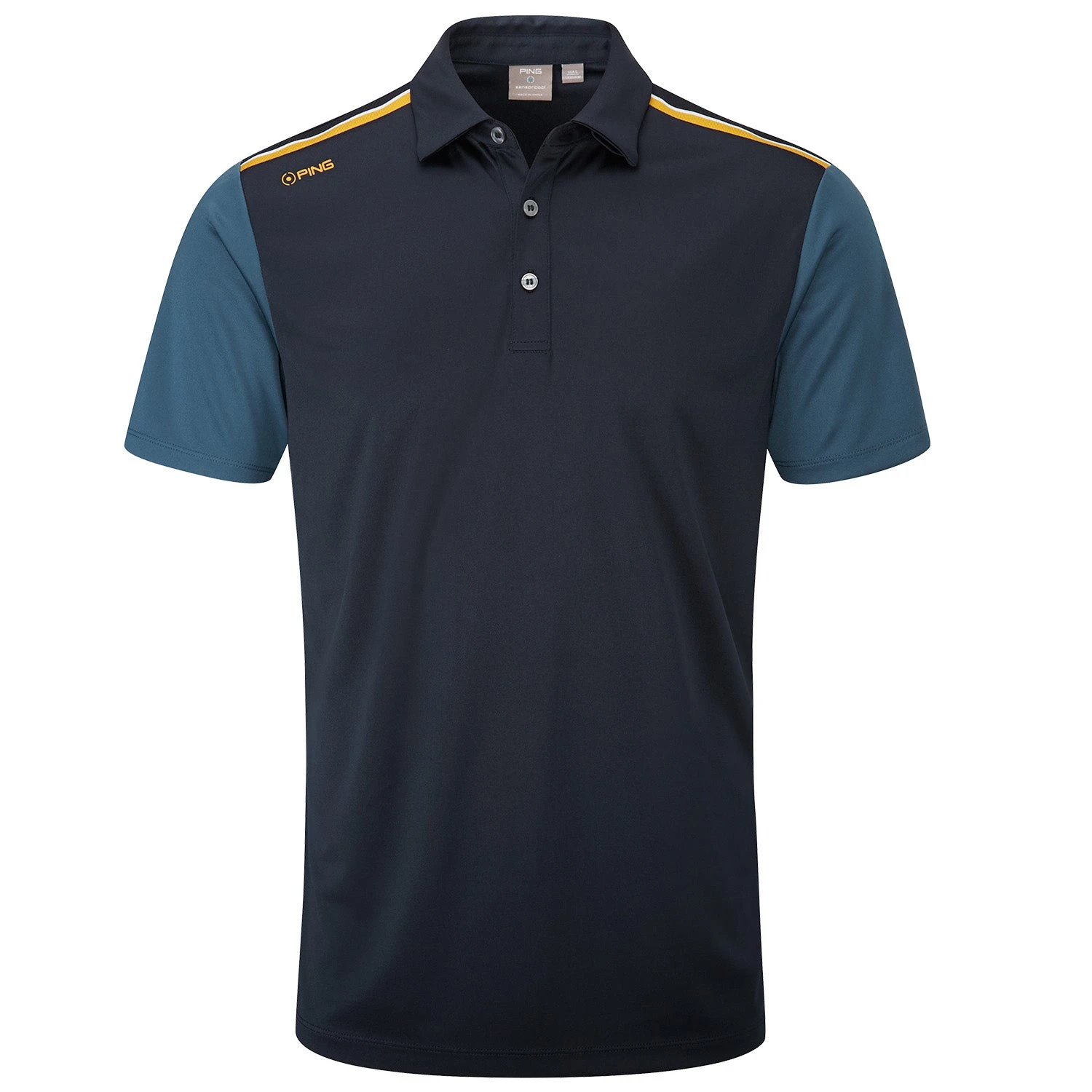 PING MALVERN GOLF POLO SHIRT - NAVY/STORMCLOUD 3 PING MALVERN GOLF POLO SHIRT - NAVY/STORMCLOUD